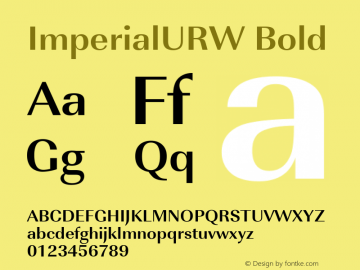 ImperialURW Bold Version 1.00 Font Sample