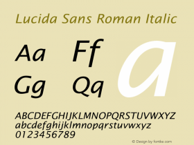 LucidaSan-RomIta Version 1.000;PS 1.00;hotconv 1.0.57;makeotf.lib2.0.21895 Font Sample