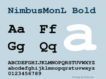 NimbusMonL Bold Version 1.00 Font Sample