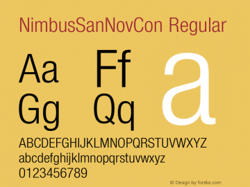 NimbusSanNovCon Version 1.00 Font Sample