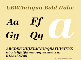 URWAntiqua Bold Italic Version 1.00图片样张