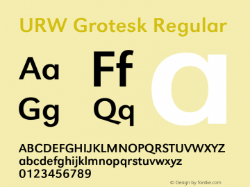 URWGrotesk-Reg Version 1.000;PS 1.00;hotconv 1.0.57;makeotf.lib2.0.21895 Font Sample