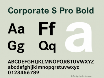 Corporate S Pro Bold Version 1.40 Font Sample