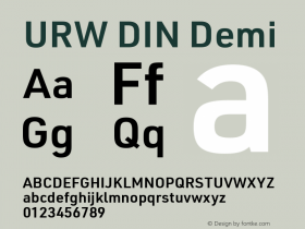 URW DIN Demi Version 3.00图片样张