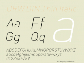 URW DIN Thin Italic Version 3.00图片样张