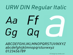 URW DIN Italic Version 3.00图片样张
