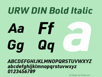 URW DIN Bold Italic Version 3.00图片样张