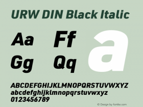 URW DIN Black Italic Version 3.00图片样张