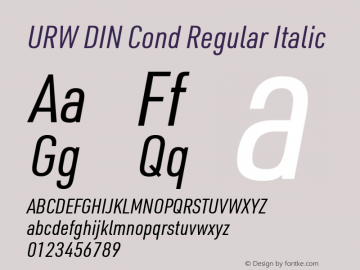 URW DIN Cond Italic Version 3.00图片样张