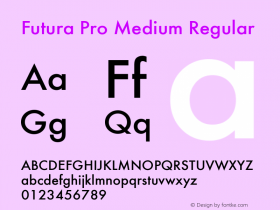 Futura Pro Medium Version 2.00图片样张