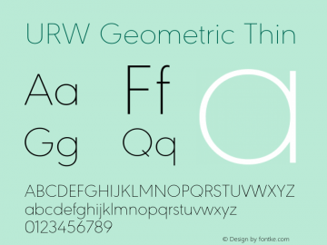 URW Geometric Thin Version 1.00图片样张