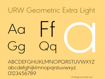 URW Geometric Extra Light Version 1.00图片样张