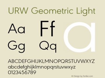 URW Geometric Light Version 1.00图片样张