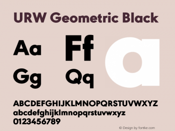 URWGeometric-Black Version 1.000;PS 1.00;hotconv 1.0.57;makeotf.lib2.0.21895 Font Sample
