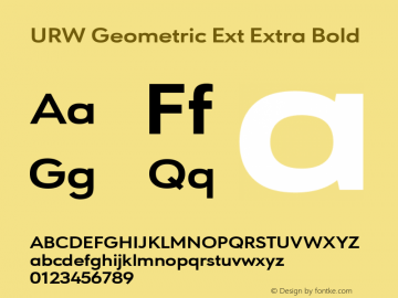 URW Geometric Ext Extra Bold Version 1.00 Font Sample