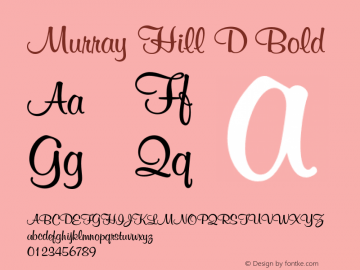 MurrayHilD-Bol Version 1.000;PS 1.00;hotconv 1.0.57;makeotf.lib2.0.21895 Font Sample