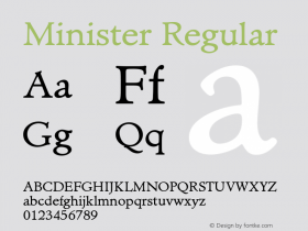 Minister Version 1.00 Font Sample