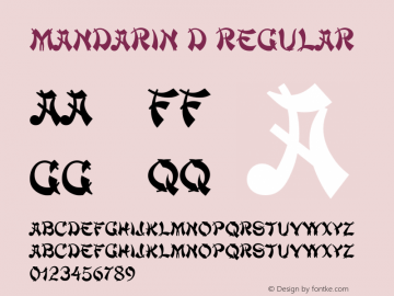 MandarinD Version 1.000;PS 1.00;hotconv 1.0.57;makeotf.lib2.0.21895 Font Sample