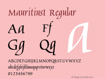 MauritiusI Version 1.00 Font Sample