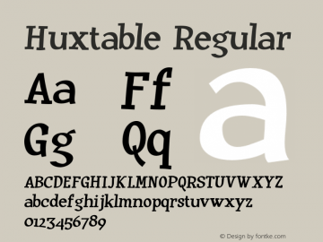 Huxtable Regular Version 4.001图片样张