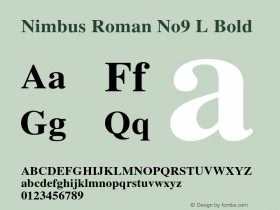 NimbusRomNo9L-Med Version 1.000;PS 1.00;hotconv 1.0.57;makeotf.lib2.0.21895 Font Sample