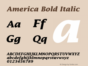 America Bold Italic 1.0 Tue Jan 26 17:23:55 1993图片样张
