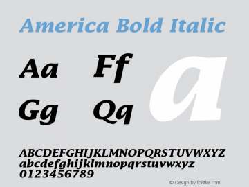 America Bold Italic 1.0 Tue Jan 26 17:23:55 1993图片样张