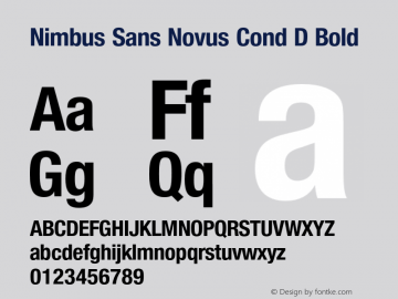 NimbusSanNovConD-Bol Version 1.000;PS 1.00;hotconv 1.0.57;makeotf.lib2.0.21895 Font Sample