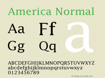 America Normal 1.0 Tue Jan 26 17:11:15 1993 Font Sample