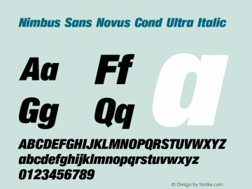 NimbusSanNovCon-UltIta Version 1.000;PS 1.00;hotconv 1.0.57;makeotf.lib2.0.21895 Font Sample