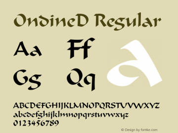 OndineD Version 1.00 Font Sample