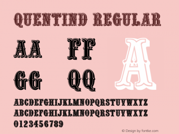 QuentinD Version 1.00 Font Sample