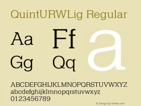 QuintURWLig Version 1.00 Font Sample