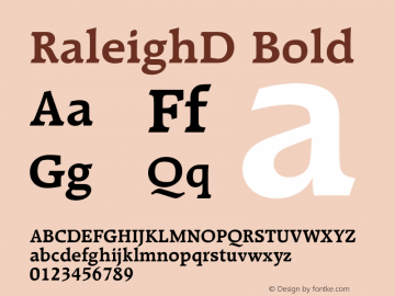 RaleighD Bold Version 1.00 Font Sample