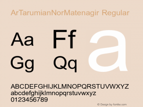ArTarumianNorMatenagir Regular Macromedia Fontographer 4.1 21-12-96 Font Sample