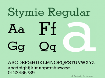 Stymie Version 1.00 Font Sample