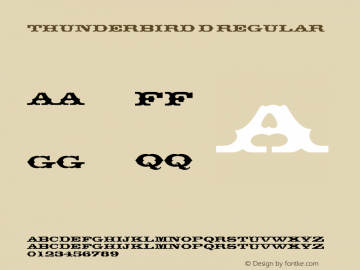 ThunderbirdD-Reg Version 1.000;PS 1.00;hotconv 1.0.57;makeotf.lib2.0.21895图片样张