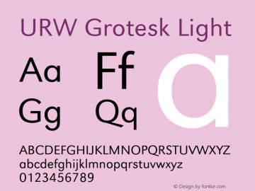 URWGrotesk-Lig Version 1.000;PS 1.00;hotconv 1.0.57;makeotf.lib2.0.21895 Font Sample