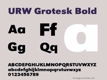 URWGrotesk-Bol Version 1.000;PS 1.00;hotconv 1.0.57;makeotf.lib2.0.21895 Font Sample