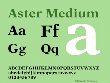 Aster-Med Version 1.000;PS 1.00;hotconv 1.0.57;makeotf.lib2.0.21895图片样张