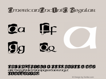 AmericanUncIniD Version 1.00 Font Sample