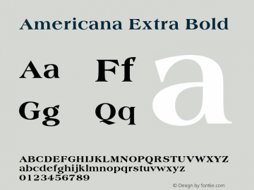 Americana-ExtBol Version 1.000;PS 1.00;hotconv 1.0.57;makeotf.lib2.0.21895 Font Sample