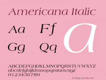 Americana Italic Version 1.00图片样张