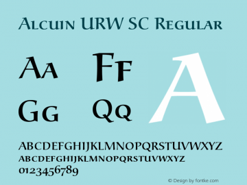 AlcuinURWSC-Reg Version 1.000;PS 1.00;hotconv 1.0.57;makeotf.lib2.0.21895 Font Sample