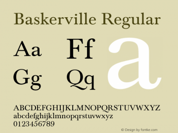 Baskerville Version 1.00 Font Sample