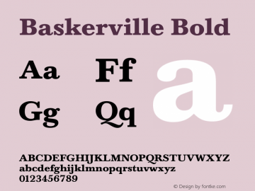 Baskerville Bold Version 1.00图片样张