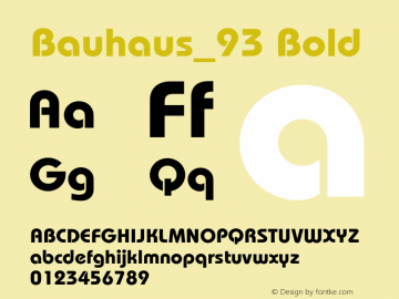 Bauhaus_93-Bold Version 1.000;PS 1.00;hotconv 1.0.57;makeotf.lib2.0.21895 Font Sample