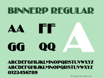 BinnerP Version 1.00 Font Sample