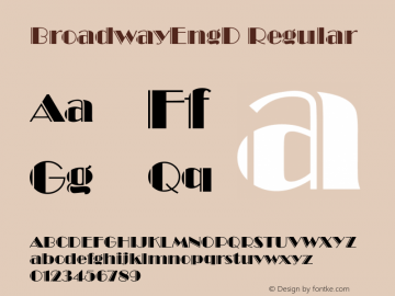 BroadwayEngD Version 1.00 Font Sample