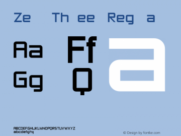 Zero Threes Regular Version 1.0 Font Sample